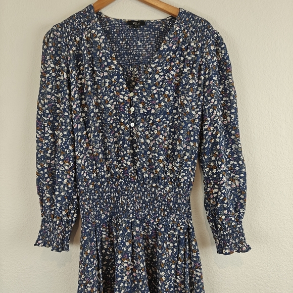 Rails Nwot Zana Blouson Smocked Long Sleeve Mini Dress Size M - Picture 5 of 16